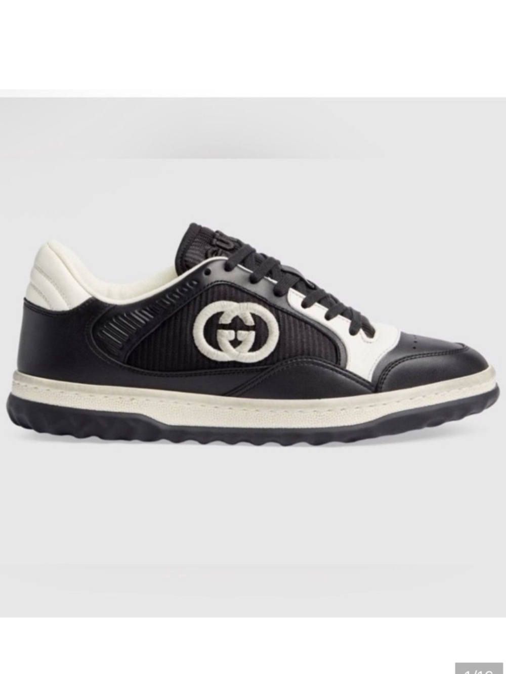 GUCCI MAC80 Low Top Sneakers Black and White Size 38 / 8